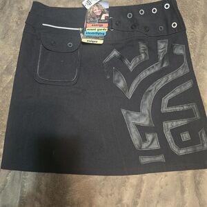 Jamie Sadock Black Graphic A-Line Skirt